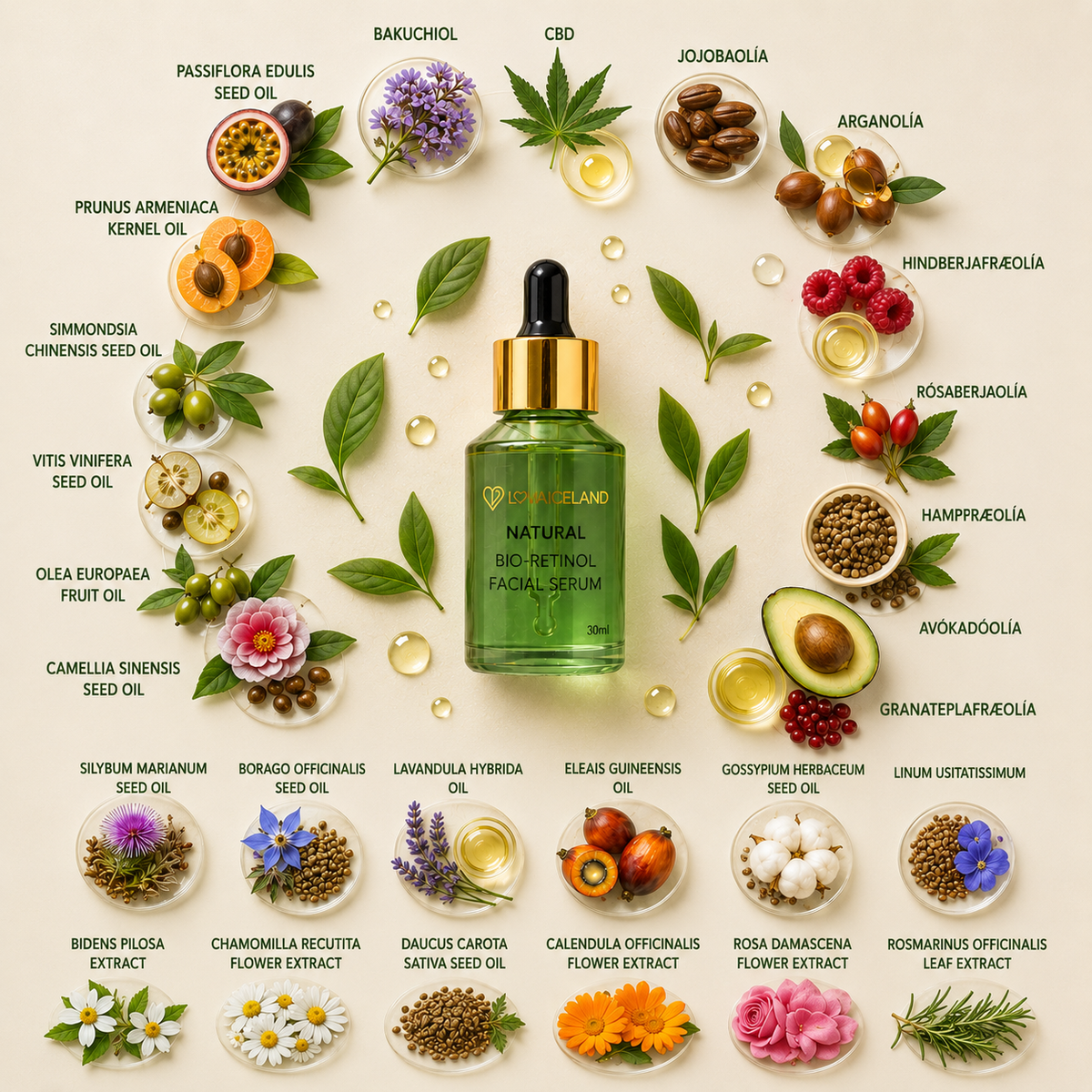 CBD Bio-Retinol Andlits-Olíuserum